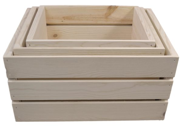 small 3 piece wooden nesting crates