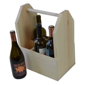 wooden 6 pack wine