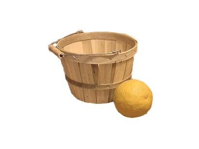 wooden half peck baskets