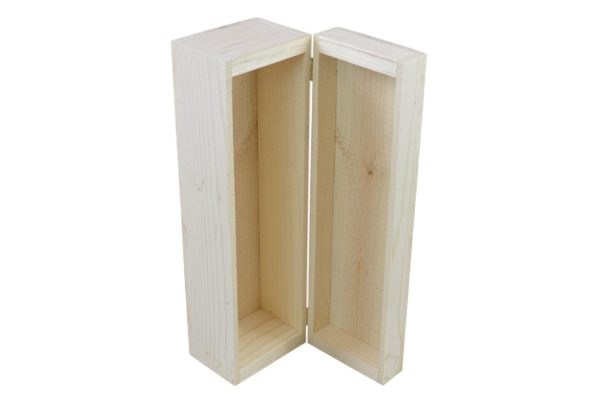 wooden single bottle hinge box