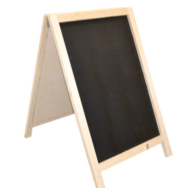 wooden lite weight a-frame chalkboard