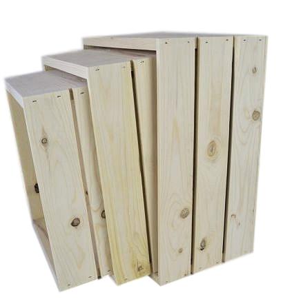 small 3 piece wooden nesting crates