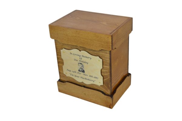 wooden urn