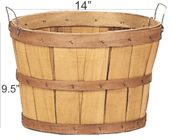 wooden half bushel basket