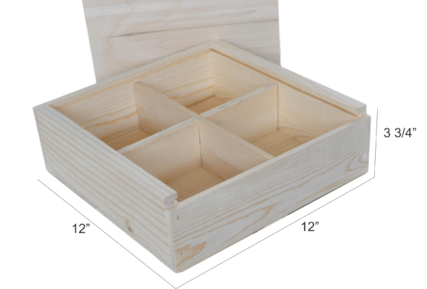 wooden swag box divided