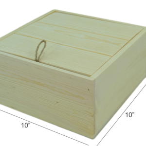 wooden drop lid box 10x10x5