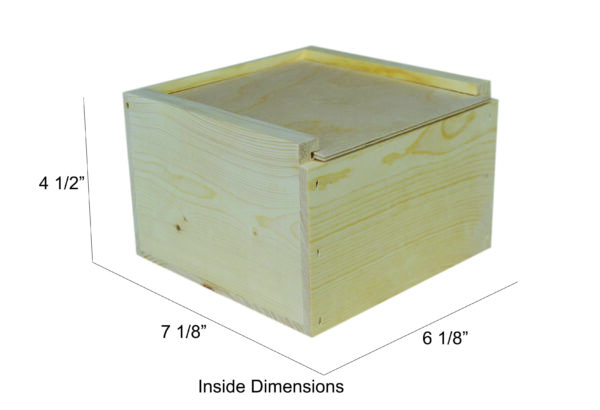 wooden slide top box 8x8x5