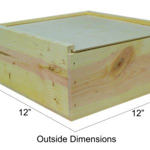 wooden slide top box 12x12x6