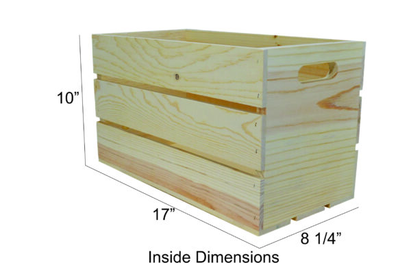 wooden hand-holed crate 17"