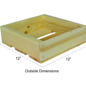 wooden flat box 12x12x4